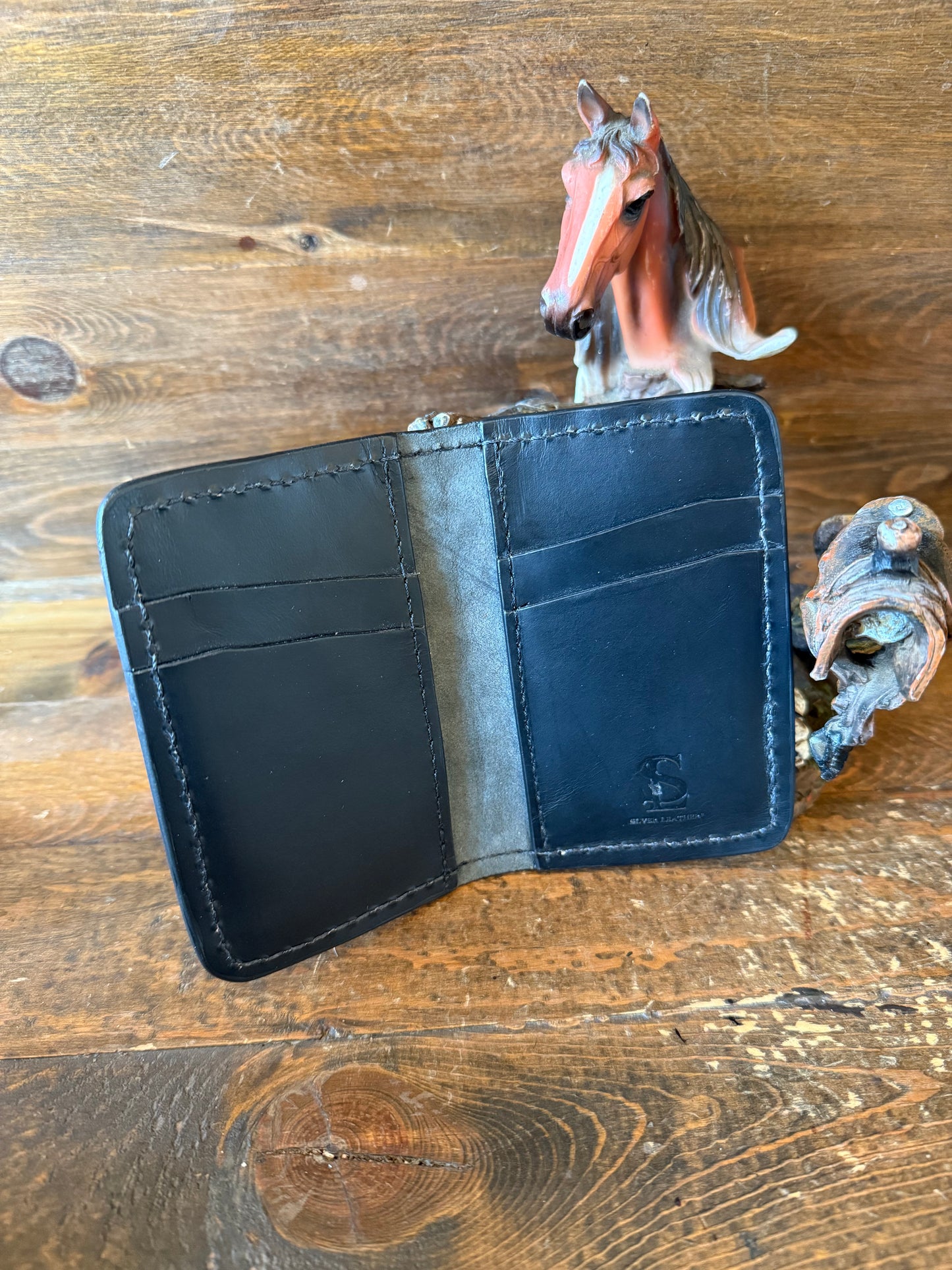 Black crocodile skin  compact  wallet