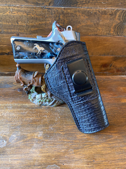 IWB Black crocodile belly luxury holster (1911)