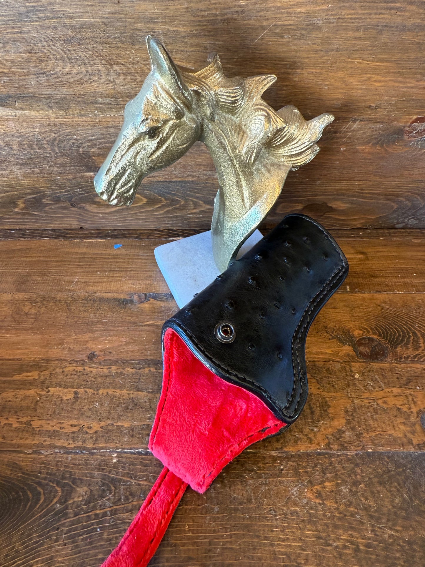 Black/red ostrich skin full holster 5” (1911)