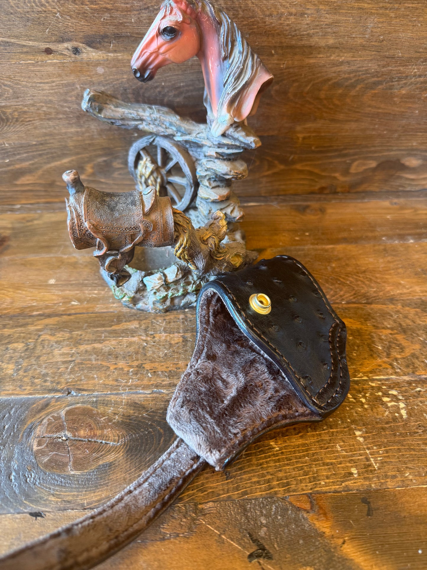Black/Brown ostrich skin compact holster (1911)