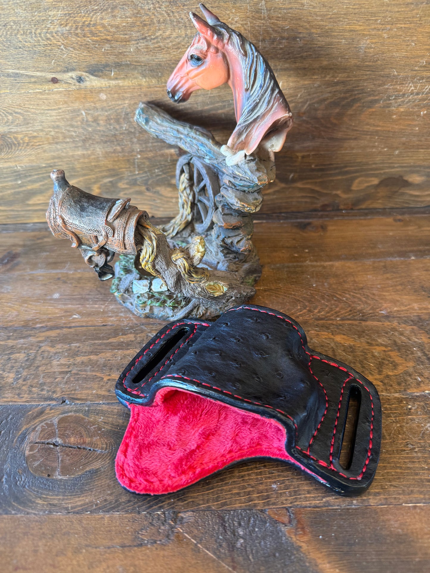 Black/red ostrich skin bikini holster (1911)