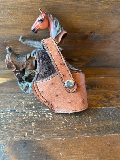 Gerbera/chrome ostrich skin compact holsters. (1911)