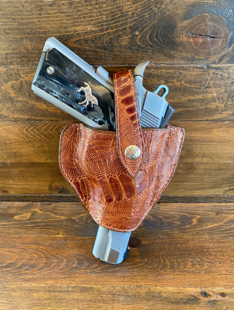 Brown ostrich leg holster (1911)