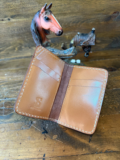 Honey Crocodile skin compact wallet