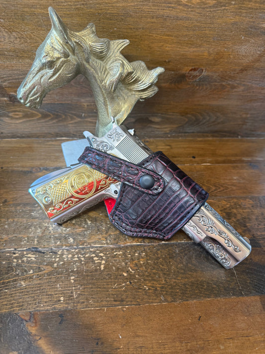 Black Cherry crocodile compact holster ( 1911 , High Power )