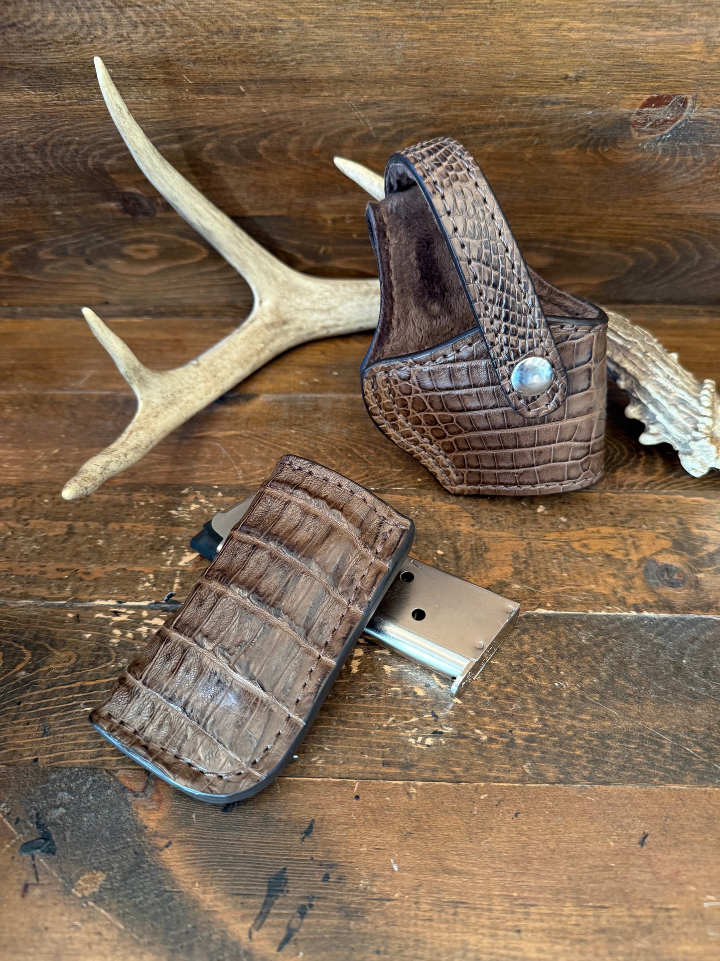 Brown crocodile compact luxury  holster set ( 1911 )