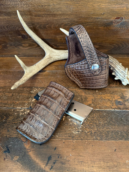 Brown crocodile compact luxury  holster set ( 1911 )