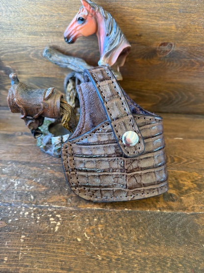 Brown crocodile skin compact holster ( Glock )