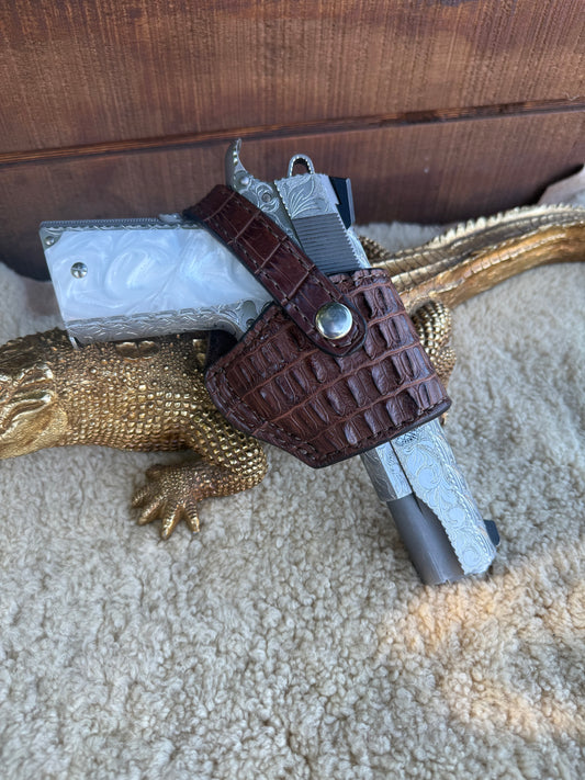 Brown Nile Crocodile Hornback compact holster ( 1911, High-power )