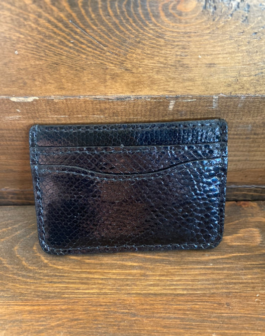 Black full lizard skin cardholder