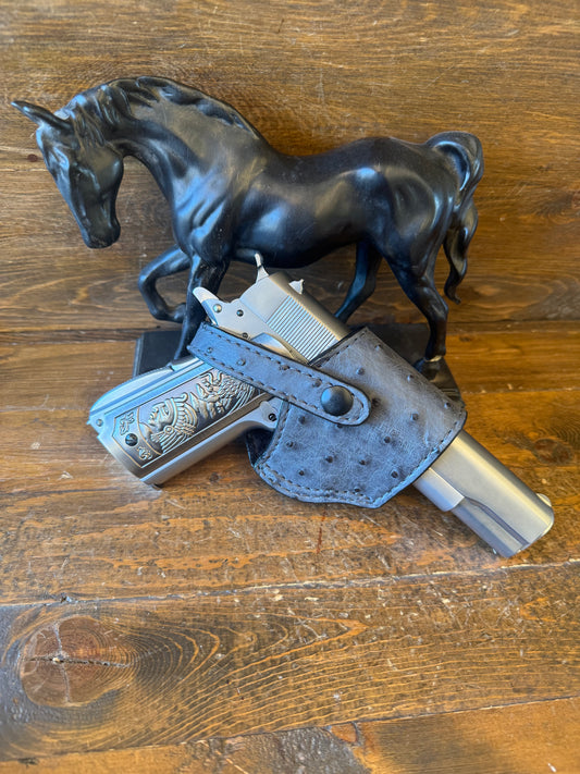Dark Gray/Black ostrich skin compact holster ( 1911 )