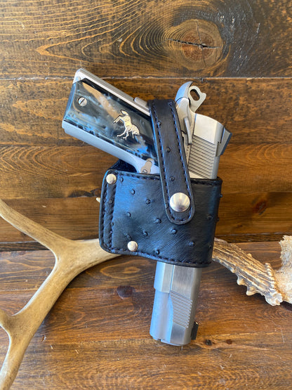 Black ostrich compact holster (1911)