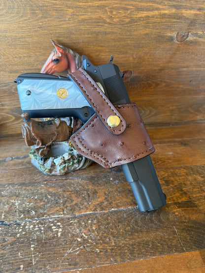 Brown/gold ostrich skin compact holster ( 1911 )