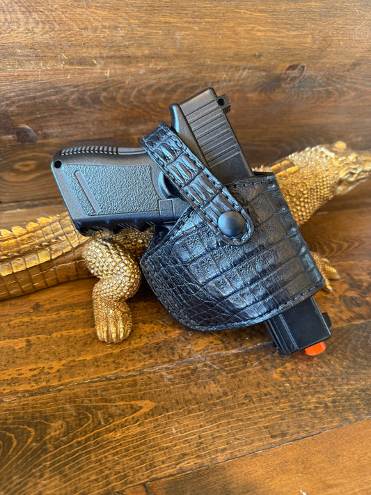 Black Crocodile belly compact holster ( Glock )