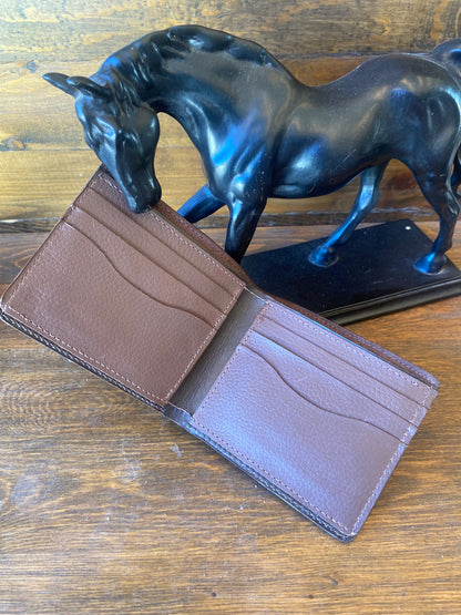 Dark brown full ostrich wallet