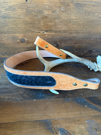 Black ostrich skin rifle sling