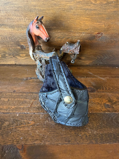 Black/gold Matte Pirarucu skin compact holster (1911)
