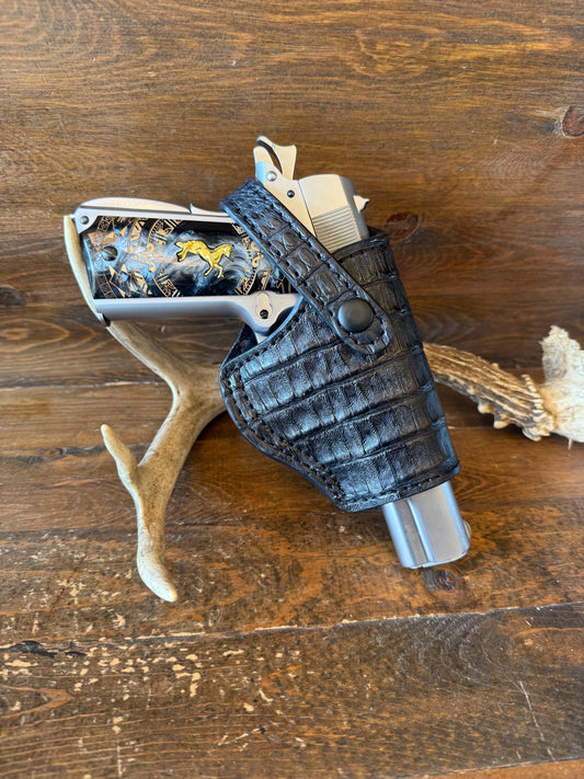 Black Crocodile skin medium luxury holster ( 1911 )