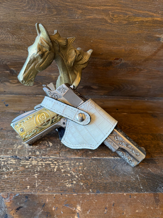 Himalayan White Crocodile skin  compact holster (1911)