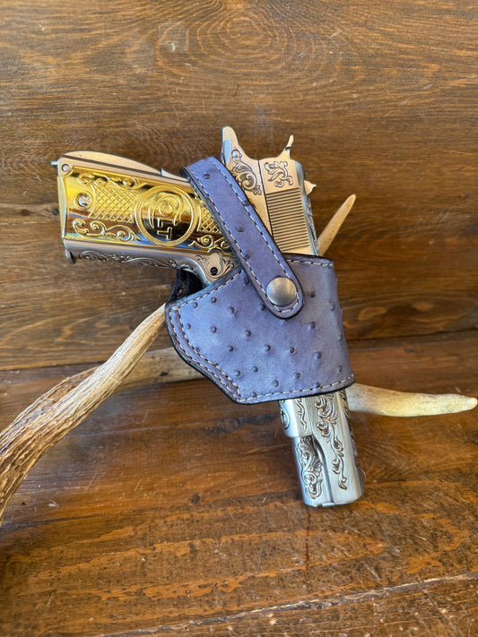 Light blue ostrich skin compact holster (1911)