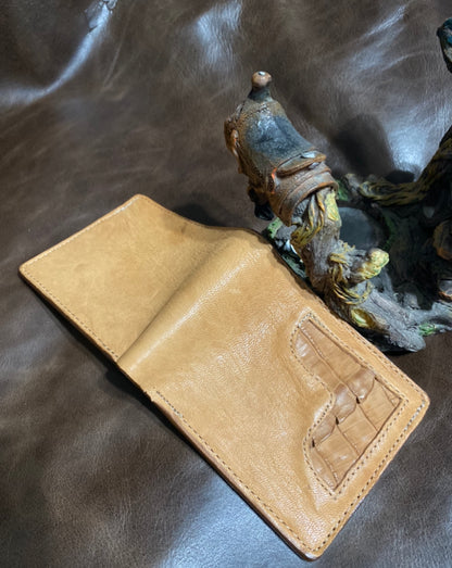 Crocodile corner. Lamb skin wallet