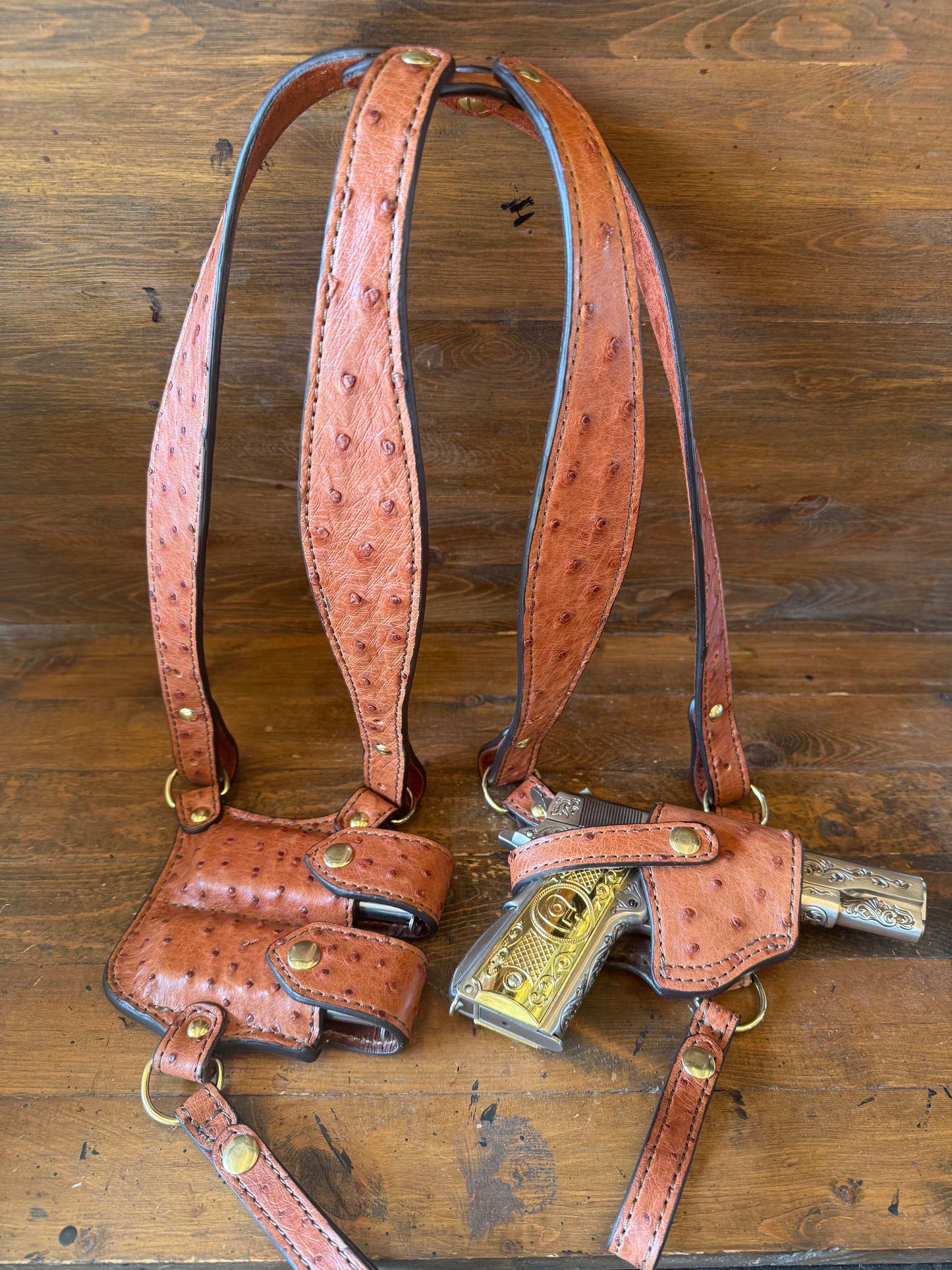 Gerbera Ostrich Skin Luxury Shoulder Holsters ( 1911 )