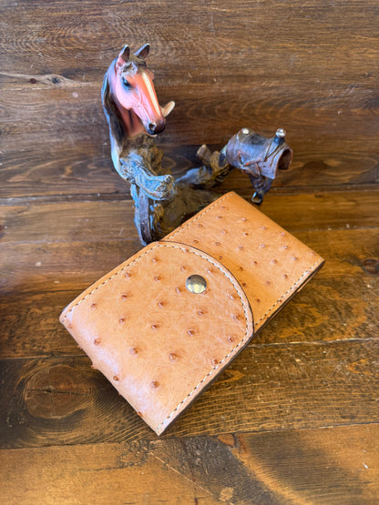 Honey color ostrich skin cellphone holster