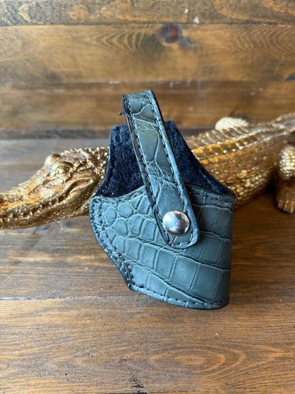 Olive green /Chrome. Alligator belly compact holster (1911)