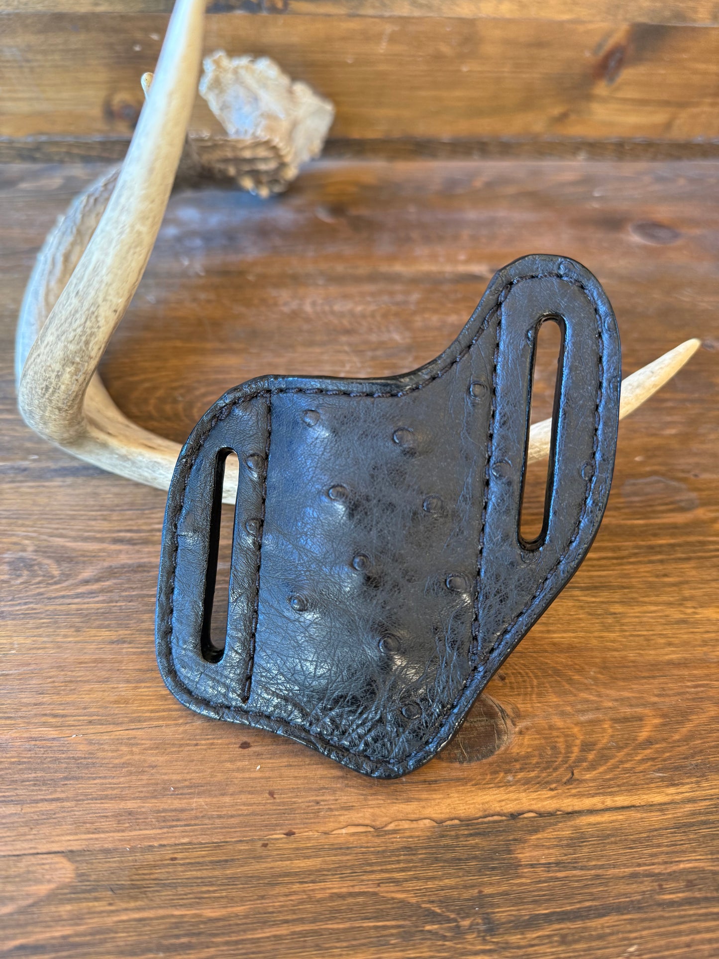 Black ostrich knife sheath