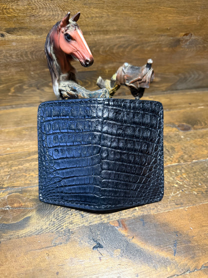Black crocodile skin  compact  wallet