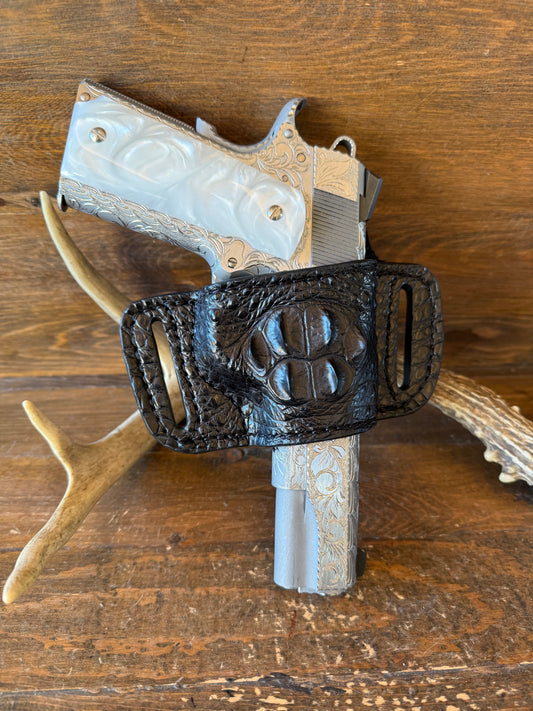 Black Crocodile Hornback  Neck Bikini Luxury Holster. ( 1911 )