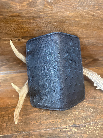 Ostrich skin Deluxe Rodeo wallet in/out