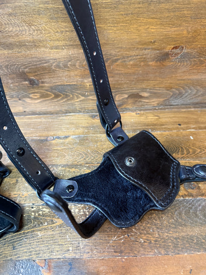 Black veg tan leather shoulder straps ( sobaqueras -1911 )