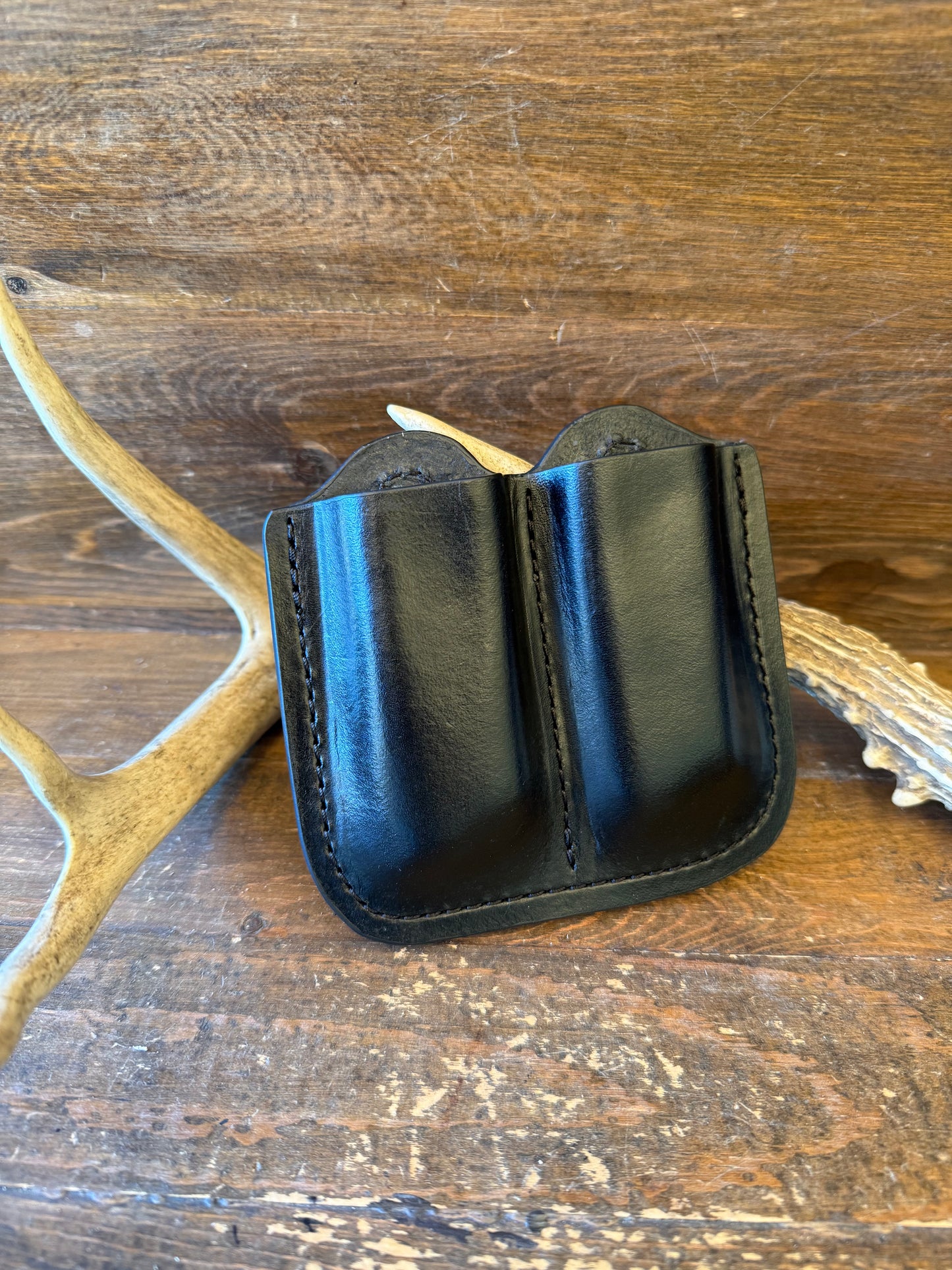 Black veg tan leather double magazine  holster ( 1911 )