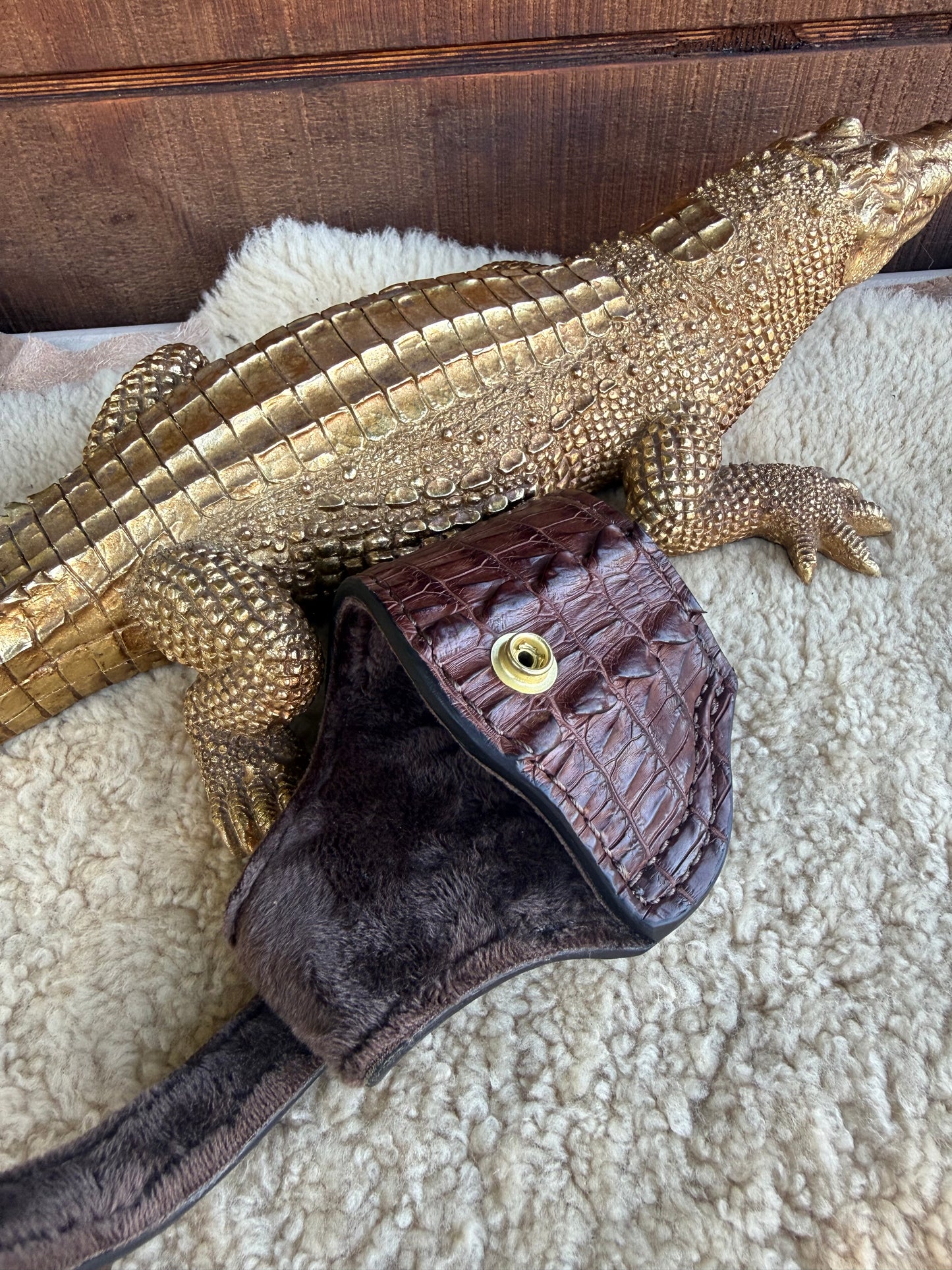 Brown Nile Crocodile tail compact holster ( 1911, High-power )