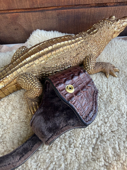 Brown Nile Crocodile tail compact holster ( 1911, High-power )
