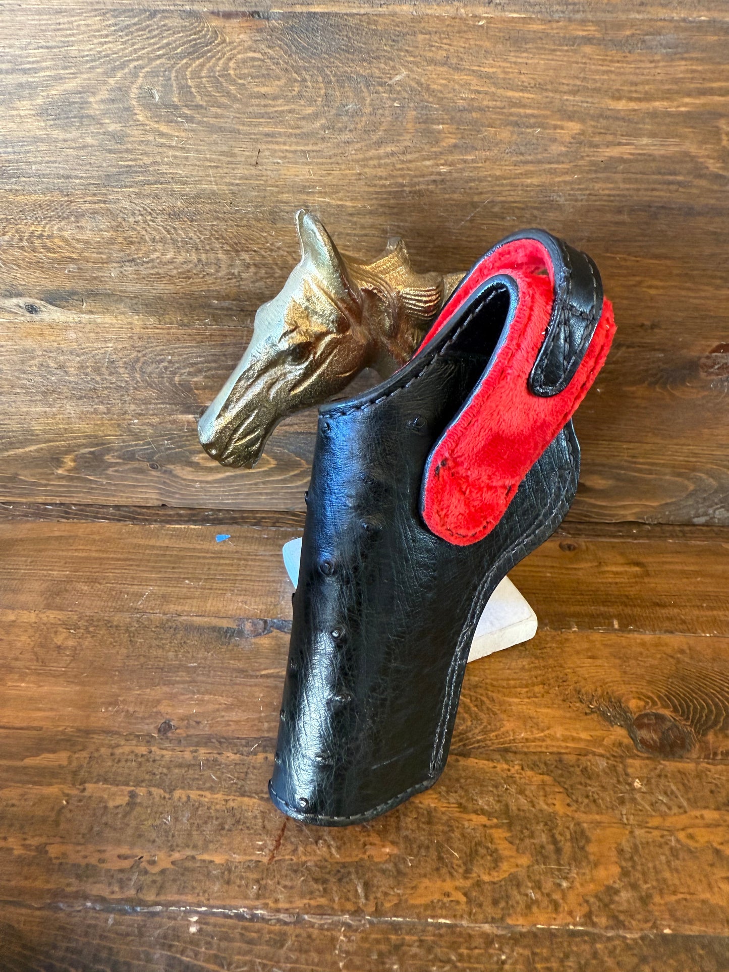 Black/red ostrich skin full holster 5” (1911)