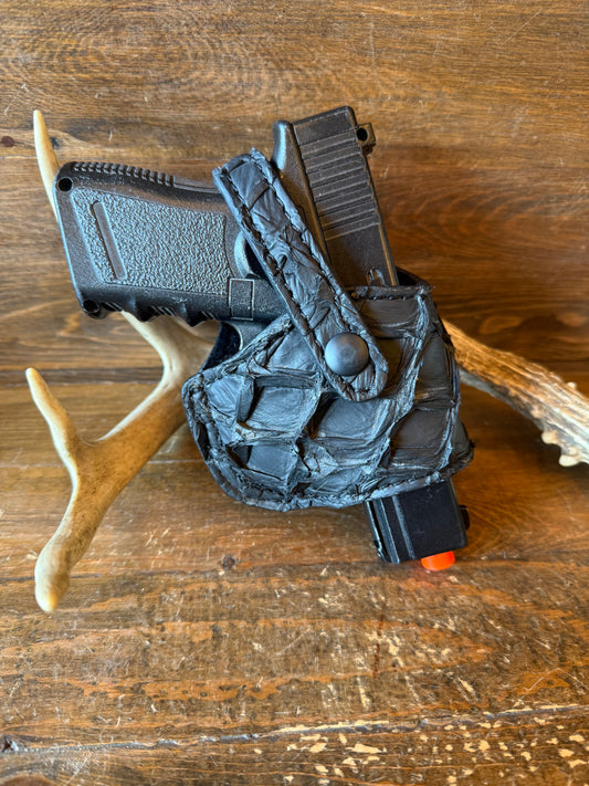 Black Pirarucu skin compact holster (Glock)