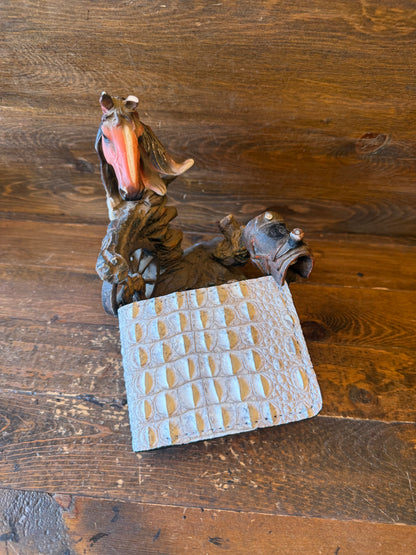 White Himalayan Crocodile skin wallet