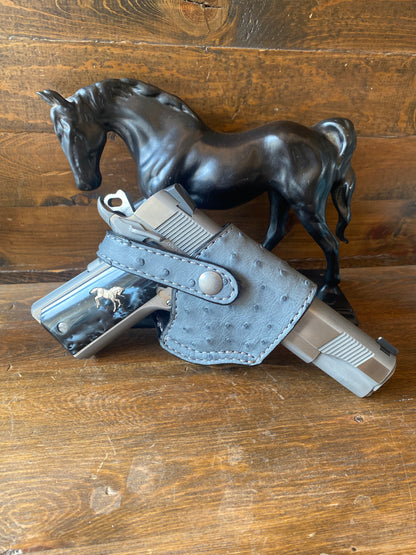 Gray ostrich compact holster (1911)