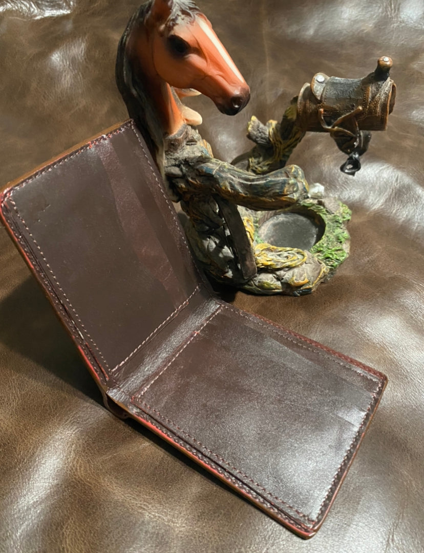 Half alligator skin  bifold wallet