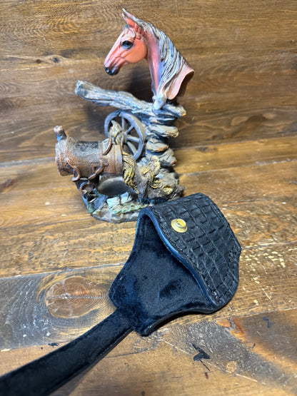 Matte Black/Gold  crocodile compact holster (1911) ( High-Power )