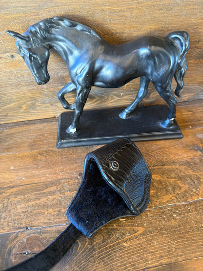 Black ostrich leg skin compact holster. (1911)