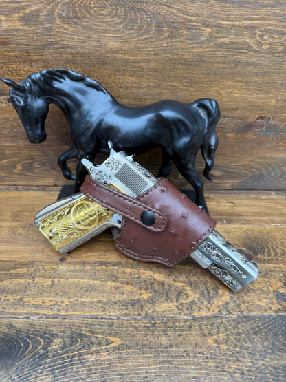 Brown ostrich skin compact holster (1911)