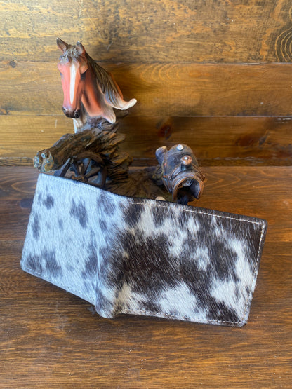 Cowhide with hair bifold wallet