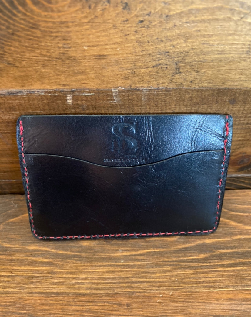 Red ostrich cardholder