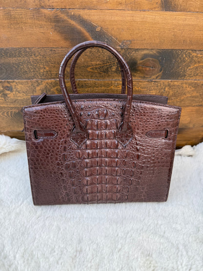 Brown crocodile deluxe women’s bag