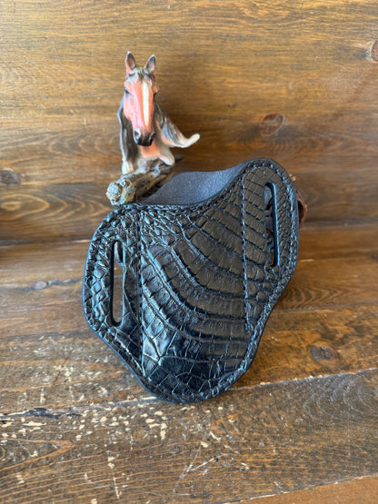 Black Big crocodile belly knife sheath
