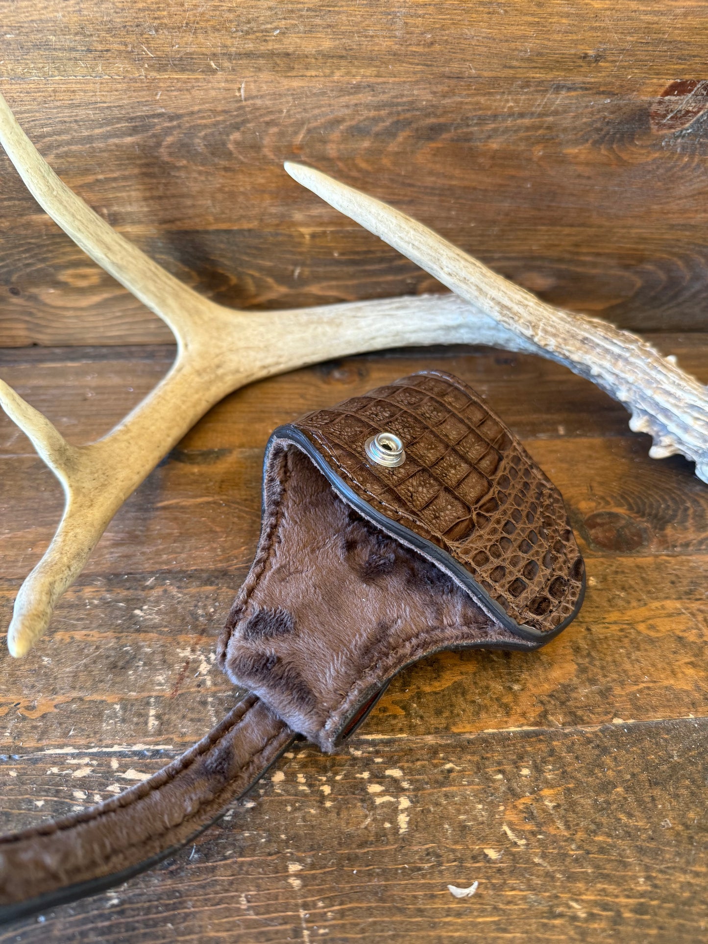 Brown crocodile belly skin compact holster ( Beretta )