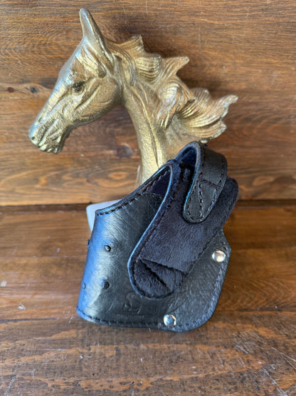 Black/chrome  ostrich skin luxury compact holster (1911)